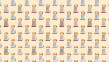 Pattern with hand drawn grater on beige background vector