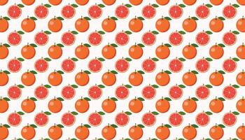 Pattern with grapefruits on white background illustration. vector