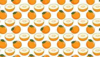 Pattern with whole and sliced canary melon fruits on white background vector
