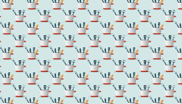 Pattern with kitchen tool holder. illustration in flat style.