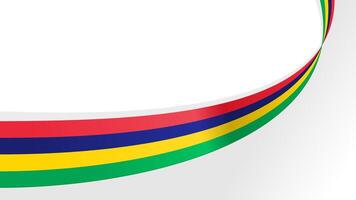 wavy mauritius flag ribbon background with copy space for text. mauritius for national day vector