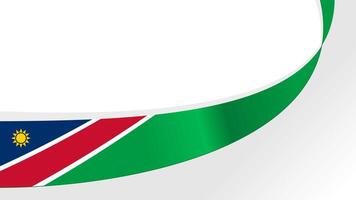 wavy Namibia flag ribbon background with copy space for text. Namibia national day vector