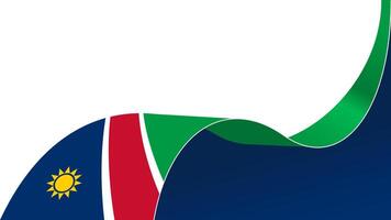 wavy Namibia flag background with copy space for text. Namibia national day vector