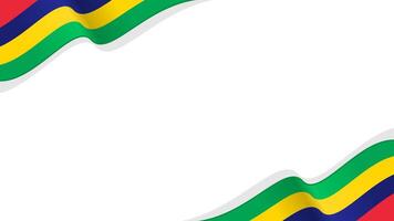 waving mauritius flag frame background with copy space for text. mauritius for national day vector
