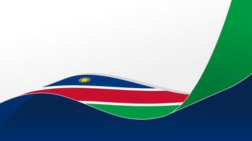 waving Namibia flag background with copy space for text. Namibia national day vector