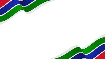wavy gambia flag frame background with copy space for text. gambia national day vector
