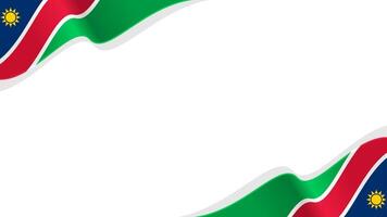 wavy Namibia flag frame background with copy space for text. Namibia national day vector