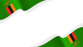 wavy zambia flag background with copy space for text. for national day vector