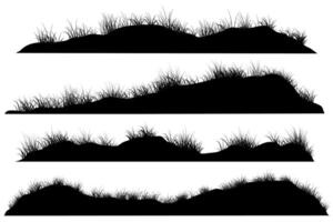 grass hill silhouette background vector