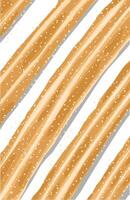 a pattern of bread with brown stripes and sweet sugar on white background vector
