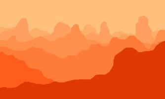 illustration of hot weather scenery in the arid desert vector