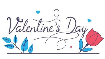 Valentine's Day text, elegant cursive vector