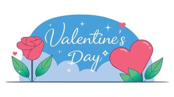 Valentine's Day text, elegant cursive typography vector