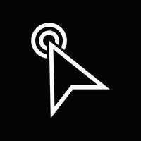 Pointer arrow mouse cursor icon design on black background vector