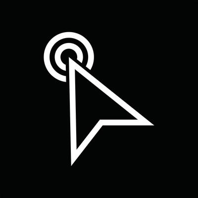 Pointer arrow mouse cursor icon design on black background