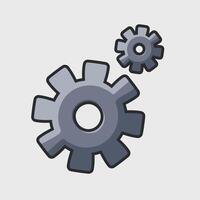 gears tool with outline flat design. vector