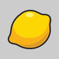 lemon fruit with outline flat design. vector