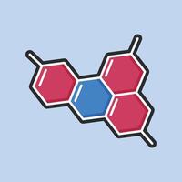 science hexagon with outline in flat design. vector