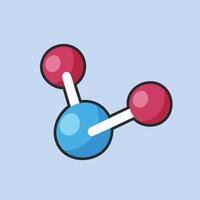 atom sign symbol with outline flat design. vector