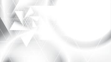 Abstract white and gray color, modern design stripes background with geometric triangle shape and glowing light. illustration. vector