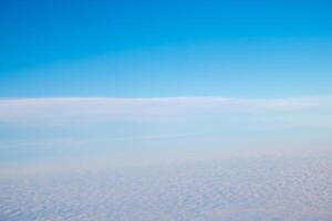Top view of clouds, view from airplane, natural white background photo
