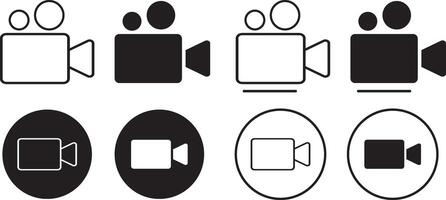 camera icon set. Line and bold style camera symbol. Camera sign vector
