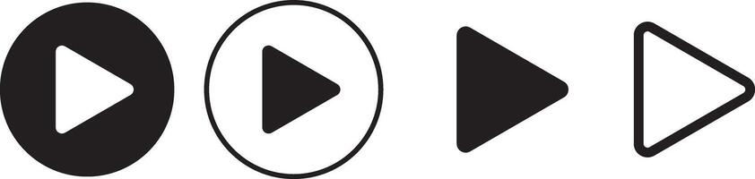 Play button icons. Line style play button. music play vector