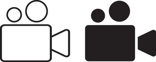 camera icon set. Line and bold style. camera symbol. vector