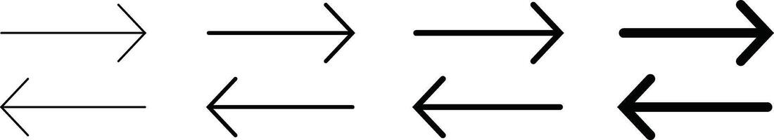Data transfer icon set. Line style transfer symbol vector