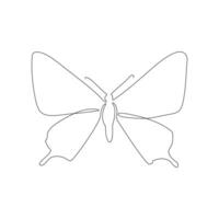 Single one line art of flying isolated butterfly for salon or spa business illustration vector
