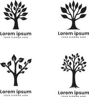 Silhouette tree logo design template vector