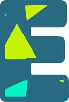 Colorful letter E with geometric shapes, perfect for modern design projects. The vibrant colors and unique style make it stand out for branding, posters, and digital art vector