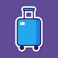 Simple Rolling Suitcase Sticker with Smooth Design for Travel Enthusiasts vector