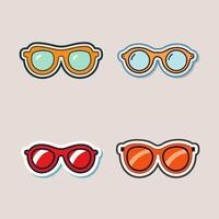 Classic Round Sunglasses Sticker with Bold Colors for a Cool Summer Look vector