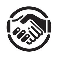 graphic depicts a business icon handshake vector
