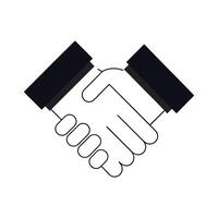 Simple Line Art of Business Handshake vector