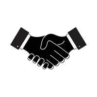 black and white handshake graphic vector