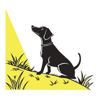 stylized illustration of a hunting dog in profile view. vector
