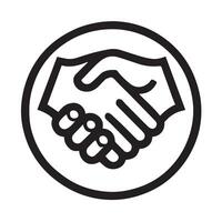 Simple Line Art Icon of a Business Handshake vector