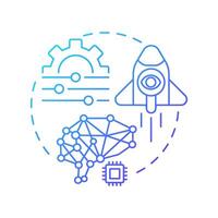 Parametric memory blue gradient concept icon. Prominent approach in statistical analysis. RAG technology. Round shape line illustration. Abstract idea. Graphic design. Easy to use in presentation vector
