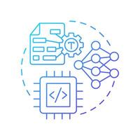 Word embedding blue gradient concept icon. Capturing semantic relationships in text. development. Round shape line illustration. Abstract idea. Graphic design. Easy to use in article vector