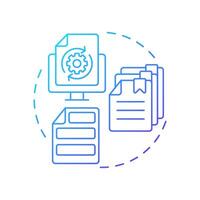 Document based chunking blue gradient concept icon. Keeping context. Level of segmentation strategy in RAG. Round shape line illustration. Abstract idea. Graphic design. Easy to use in presentation vector