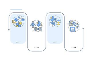 Concept of rectangle infographic . Machine learning automation. Data analytics. Data visualization with 4 steps. Editable rectangular options chart vector