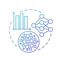 Dense s blue gradient concept icon. Mathematical structures non zero values. AI integration. Round shape line illustration. Abstract idea. Graphic design. Easy to use in presentation vector