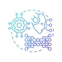 Variational autoencoder blue gradient concept icon. Generate new similar to original data. RAG technologies. Round shape line illustration. Abstract idea. Graphic design. Easy to use in article vector