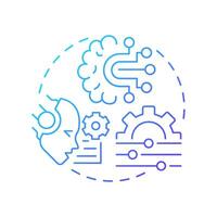 Agentic chunking blue gradient concept icon. Information complexity. Level of segmentation strategy in RAG. Round shape line illustration. Abstract idea. Graphic design. Easy to use in presentation vector