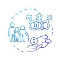 Demographic analysis blue gradient concept icon. Examining basic characteristics. Audience measurement. Round shape line illustration. Abstract idea. Graphic design. Easy to use in infographic vector