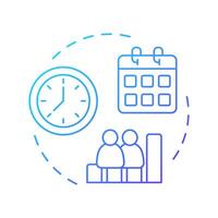 Situational analysis blue gradient concept icon. Examine context of communication place. Auditory studying. Round shape line illustration. Abstract idea. Graphic design. Easy to use in infographic vector
