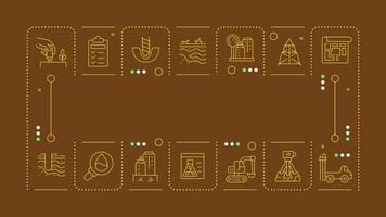Geotechnical engineering yellow word concept. Methods of soil exploration. Construction industry. Visual communication. Artwith lettering text, editable glyph icons vector