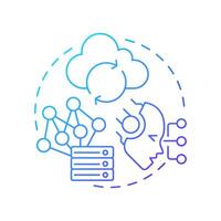 Non parametric memory blue gradient concept icon. Prominent approach in statistical analysis. RAG development. Round shape line illustration. Abstract idea. Graphic design. Easy to use in article vector